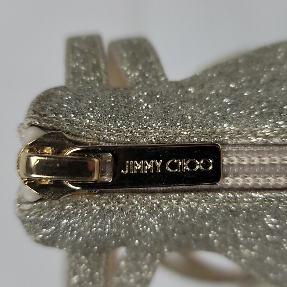 Jimmy Choo Selina Gold Glitter Strappy Sandals size 37 - Picture 8 of 9